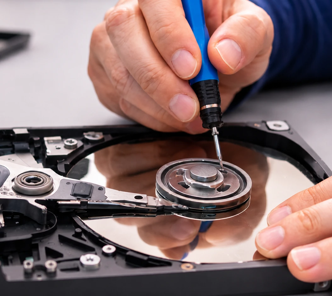 Datenrettung an einer geöffneten Festplatte